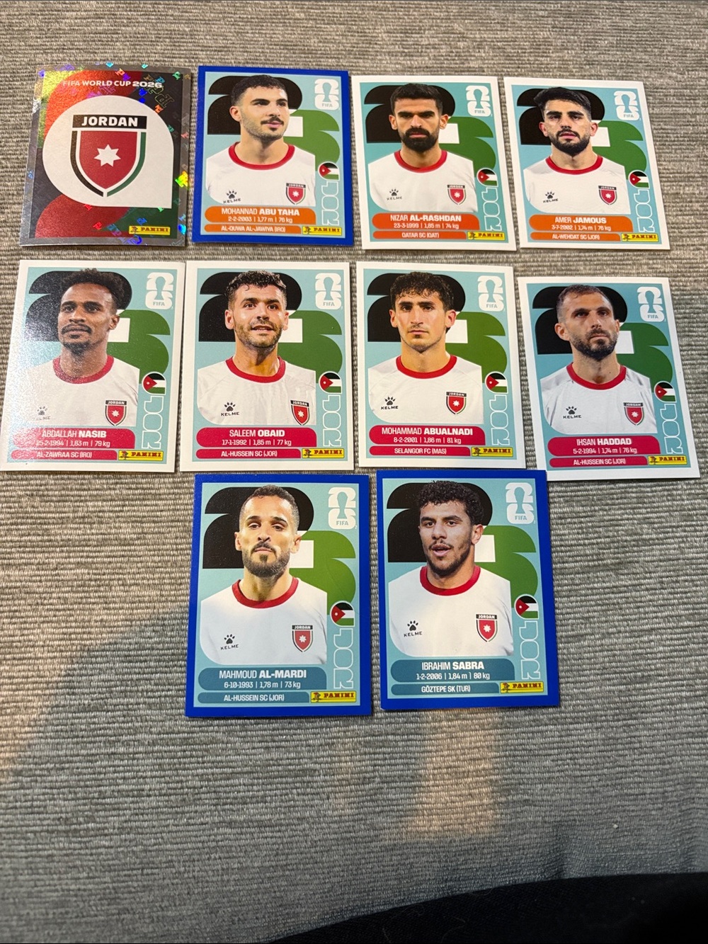Panini Jordan FIFA World Cup 2026 Sticker Pack - Some Blue Boarders